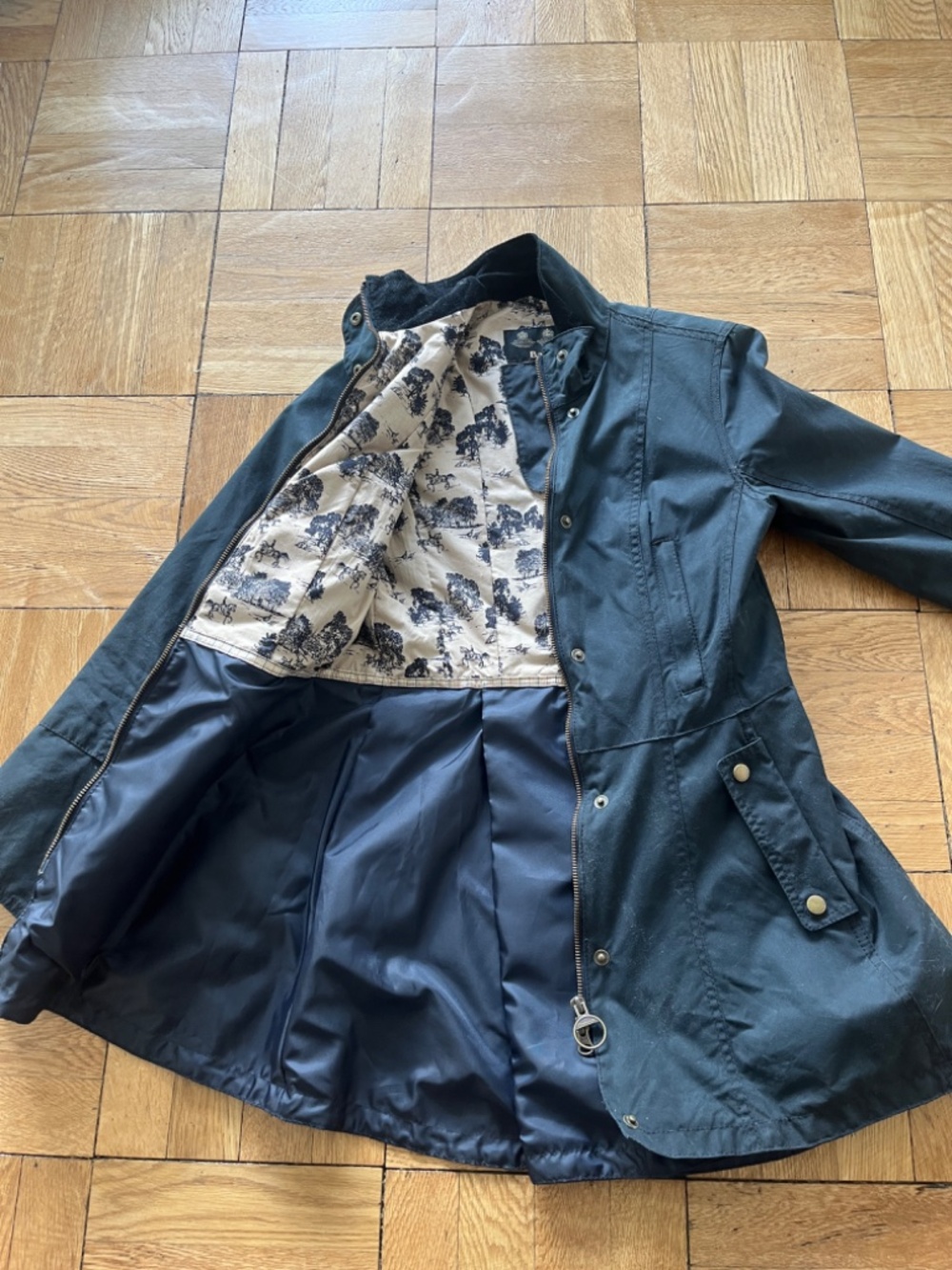 Barbour Holsteiner Panelled Flared Jacket Dark Navy 6 US 10 UK - Picture 4 of 7
